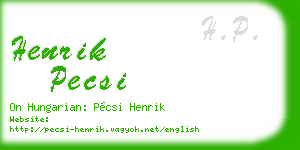 henrik pecsi business card